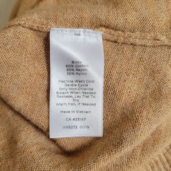 J.Crew Womens Button Cuff Camel V-Neck Knit Sweater S Cotton/Rayon/Nylon - Picture 6 of 8